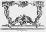 Rococo table. Juste-Aurele Meissonnier engraved design for a side table, c 1730