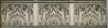 Art Deco metal spandrel panel -Buffalo Industrial Bank - copyright Chuck LaChiusa - author Buffalo Architecture and History